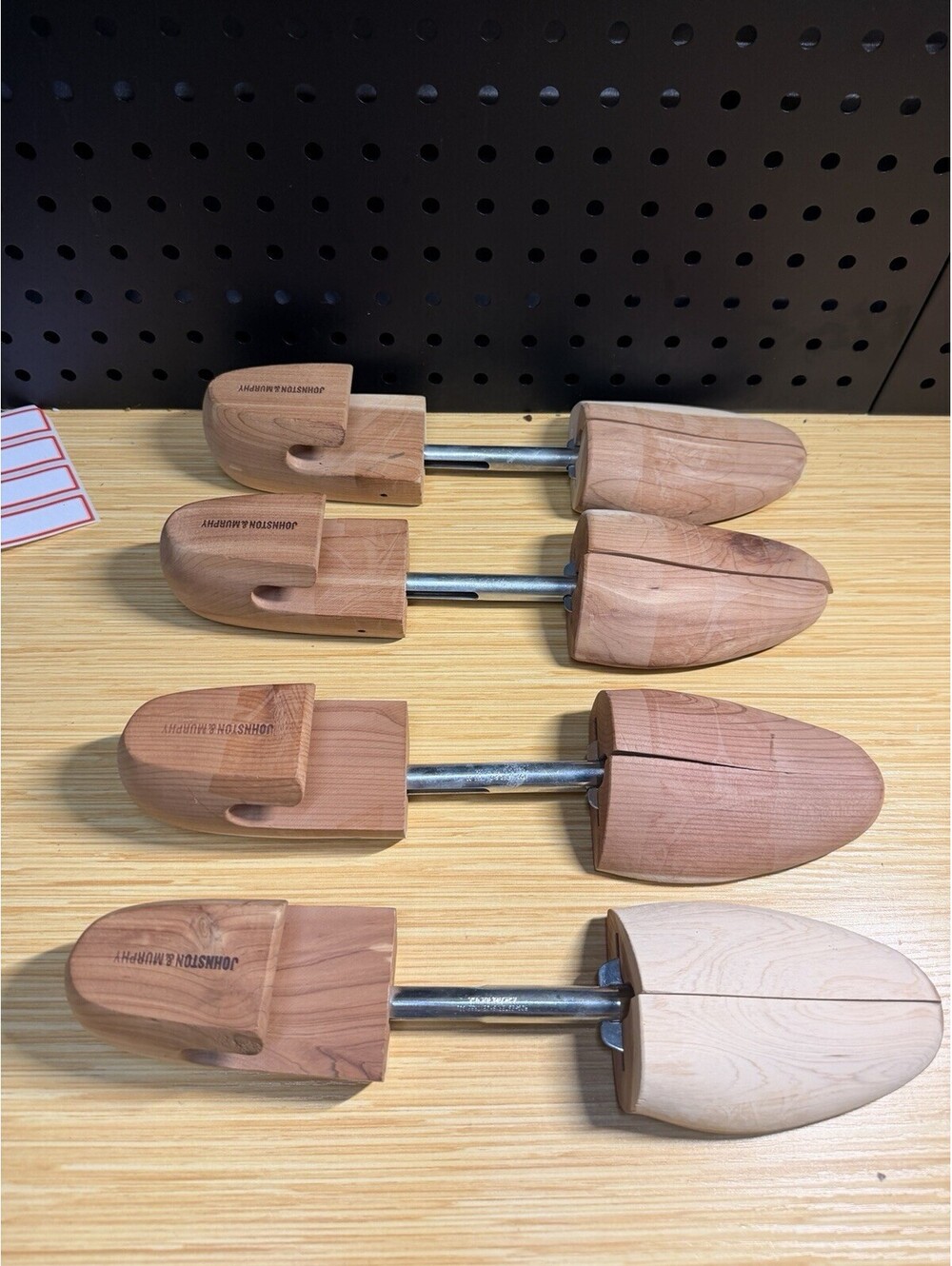 Lot 2 pairs Johnston & Murphy Cedar Wood Shoe Trees Rochester USA Mens VTG